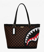🔥🔥 Sprayground Checker Fade Tote Bag New Limited Edition Brown Large