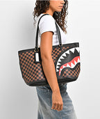 🔥🔥 Sprayground Checker Fade Tote Bag New Limited Edition Brown Large