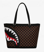 🔥🔥 Sprayground Checker Fade Tote Bag New Limited Edition Brown Large