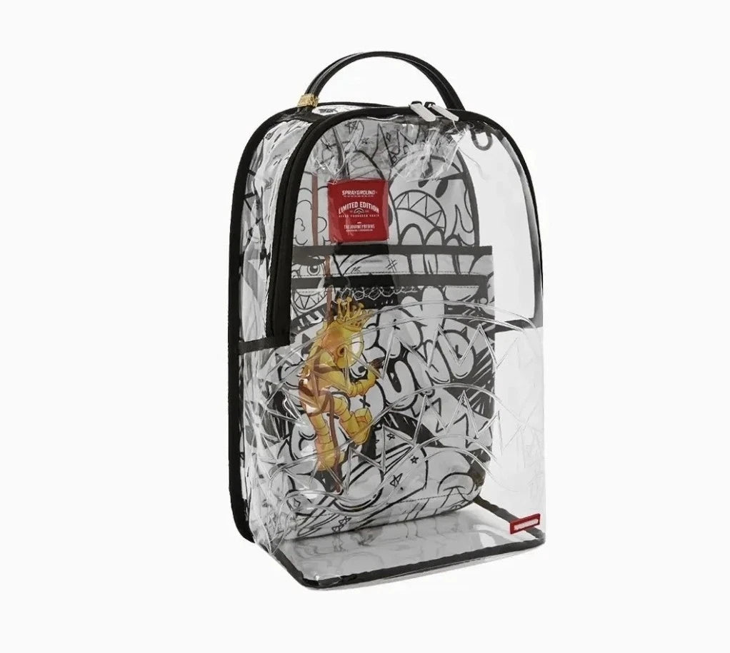 Sprayground ASTROMANE SKY Clear Backpack🔥New PVC Transparent Bookbag School Bag