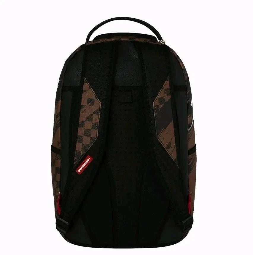 SPRAYGROUND LIMITED EDITION BACKPACK SMEARED GRUNGE SHARK BROWN BLACK SHARK NEW