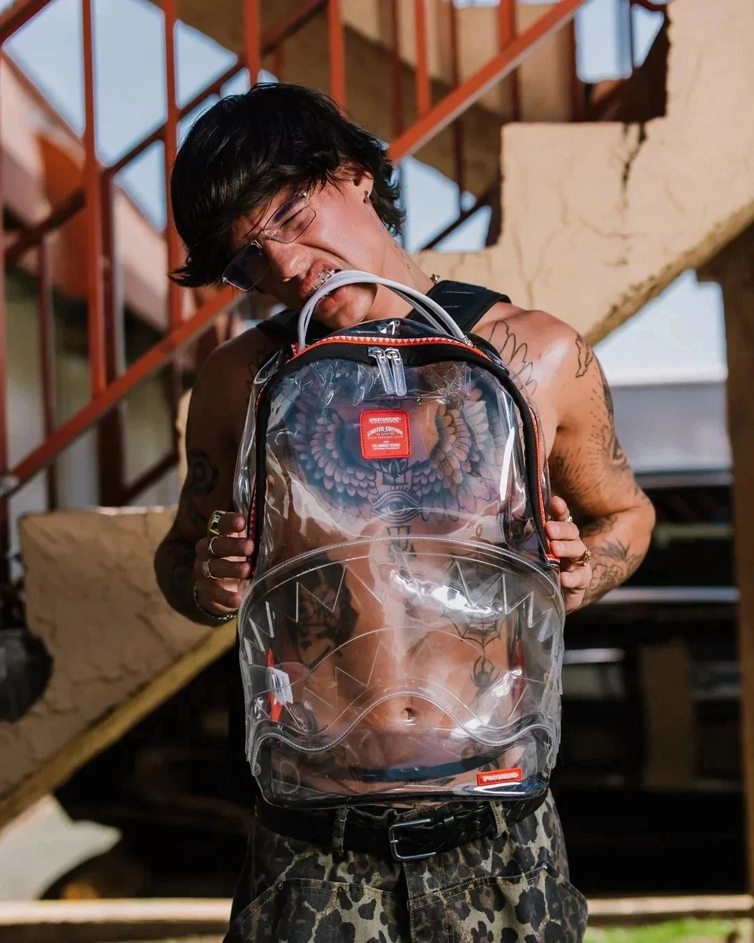 🔥🔥 FULLY CLEAR EMBOSSED BOSS BACKPACK 💥💥💥