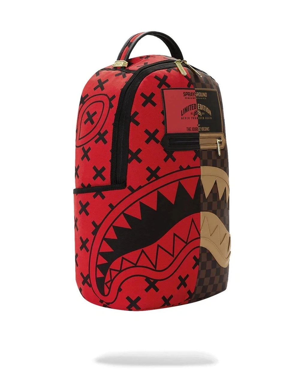 Sprayground DIVIDE & CONQUER Backpack🔥Black Red Travel Bookbag School Bag