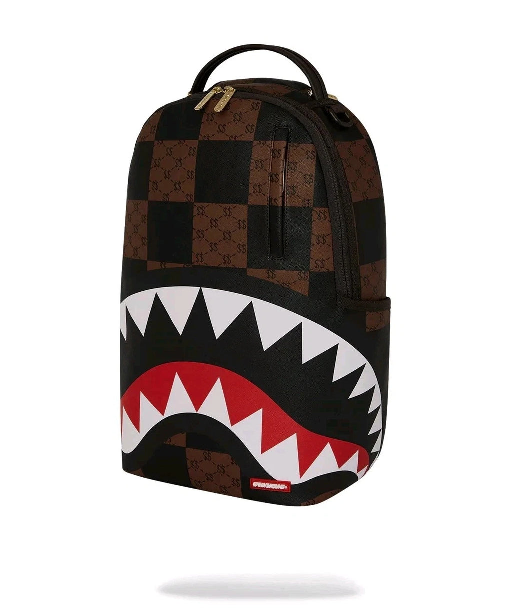 🔥🔥 Sprayground That Big Check Backpack New Black Bookbag Travel Bag School