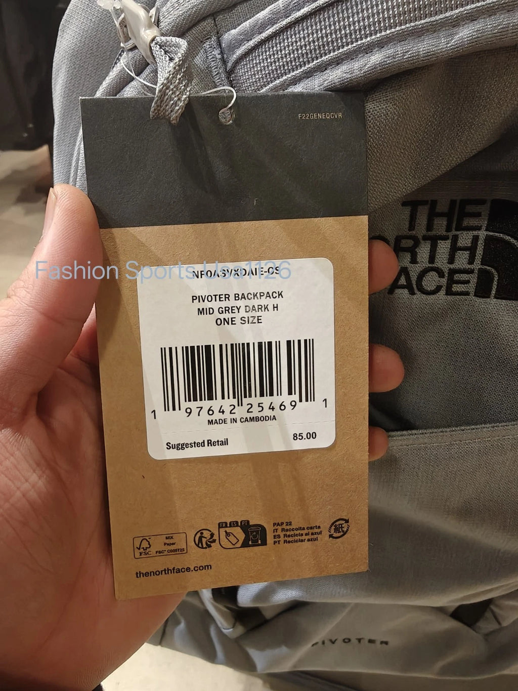 THE NORTH FACE Backpack Daypack Pivoter 30L 15 inch Mid Gray Dark H NM82461 New