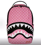 Sprayground Pink And Black Drip Check DLXSV Backpack