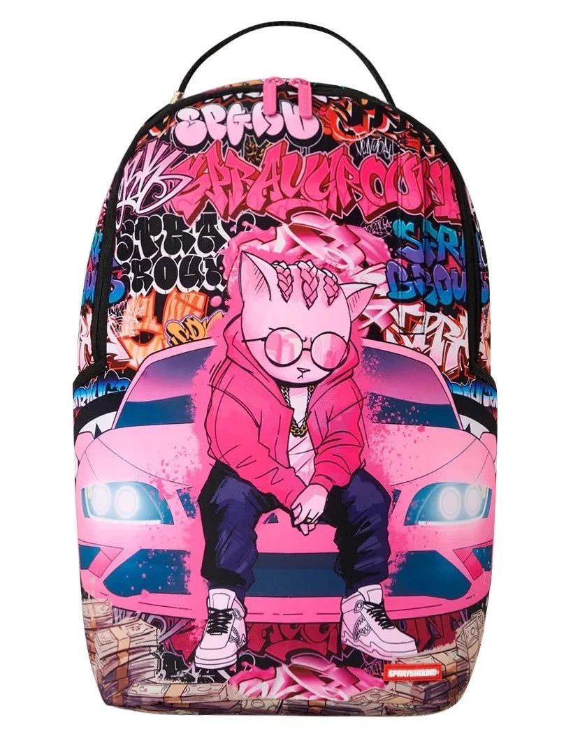 🔥🔥 Sprayground Kitty Cash Whatever Backpack New Black Bookbag Large School Bag