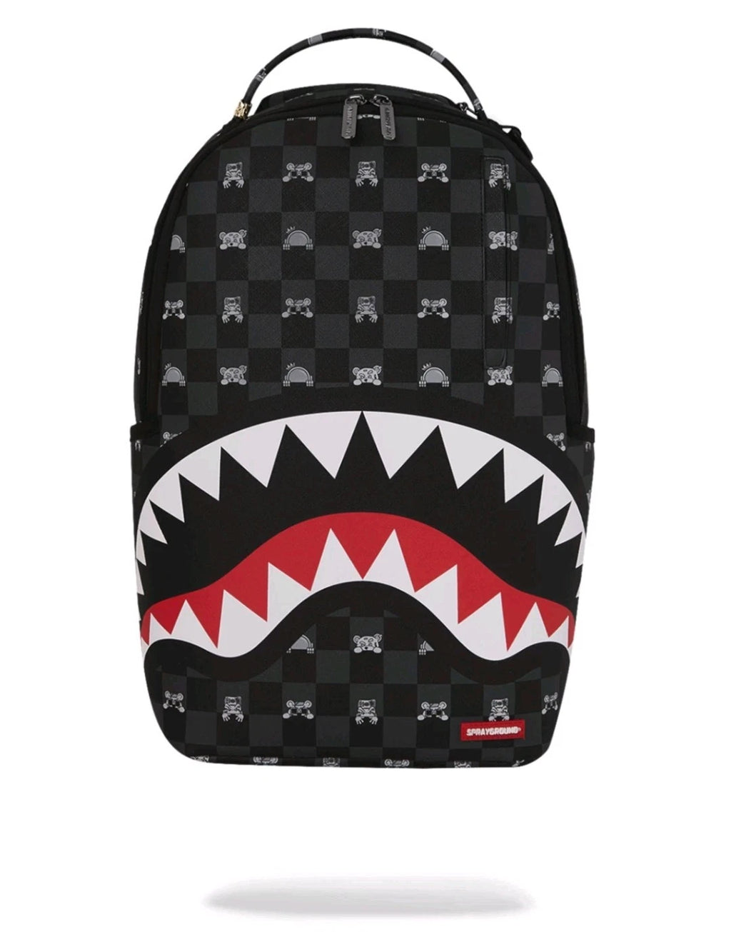 🔥 Sprayground Peeking Characters Backpack New Black Check Bookbag School Bag