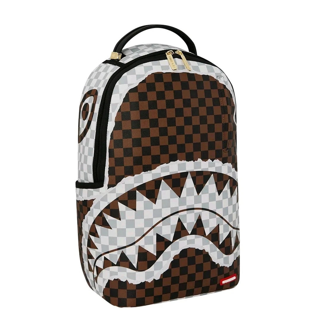 🔥🔥Sprayground Tear Away Checker DLXSV Backpack Black Bookbag Large School Bag