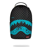 Authenti Sprayground Gamma Teal Check Backpack New Black Bookbag Large SchoolBag
