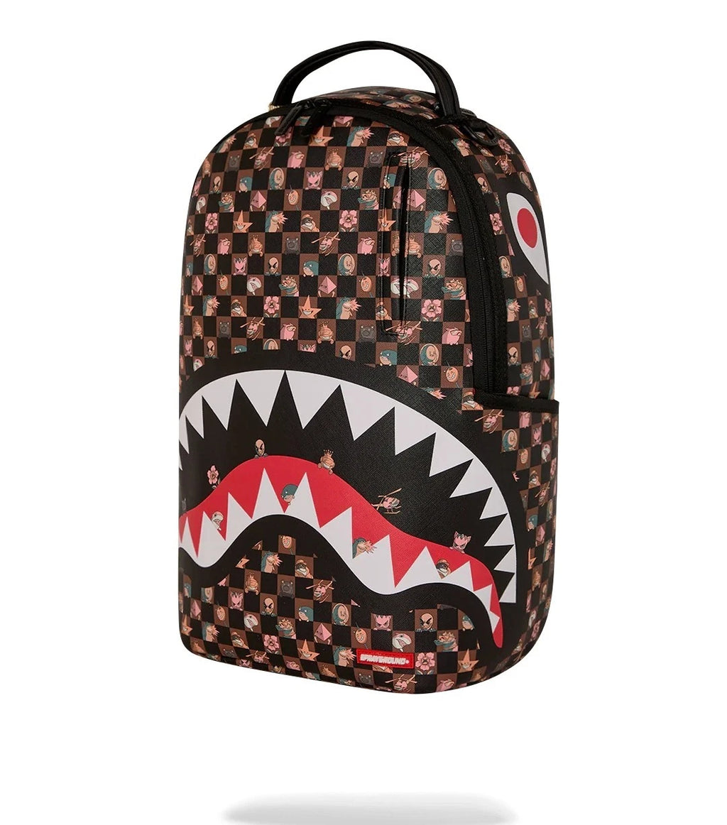 Sprayground King Characters Remix Backpack🔥New Check Bookbag Large School Bag