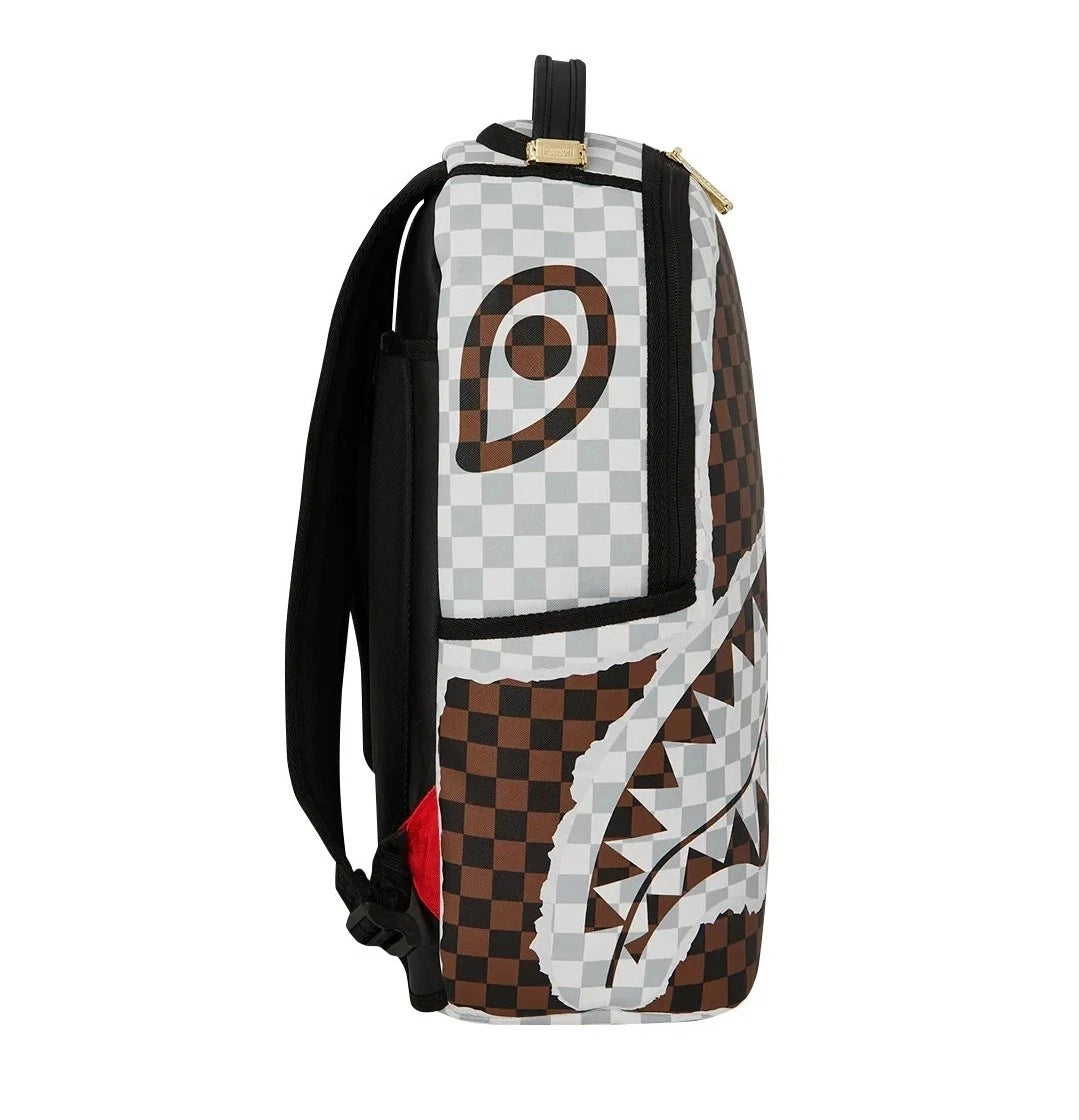 🔥🔥Sprayground Tear Away Checker DLXSV Backpack Black Bookbag Large School Bag