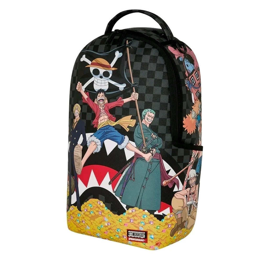 🔥🔥Sprayground One Piece TREASURE HUNT Backpack Black Bookbag Kids School Bag