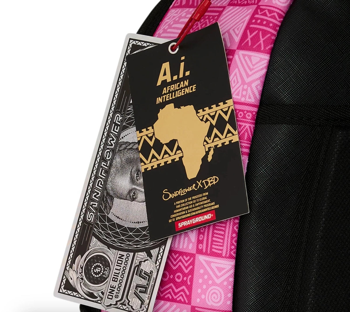 🔥🔥 Sprayground AI Pink Check Backpack New Black Bookbag Large School Bag