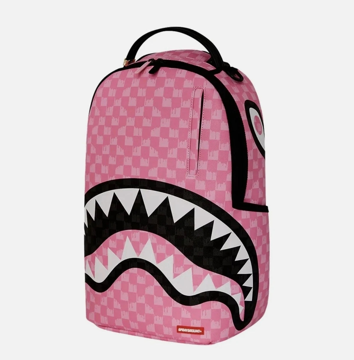 Sprayground Pink And Black Drip Check DLXSV Backpack