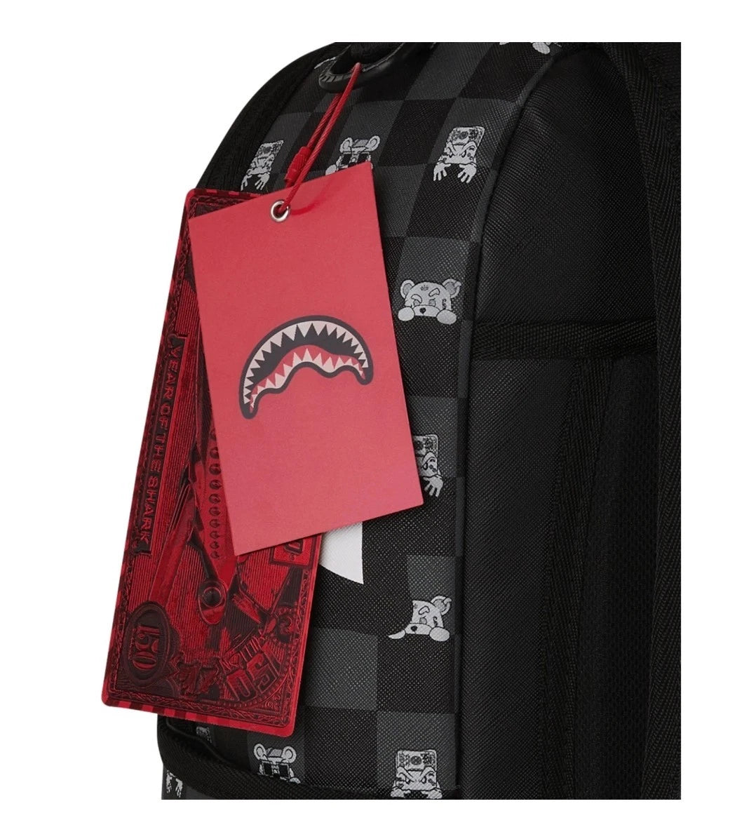 🔥 Sprayground Peeking Characters Backpack New Black Check Bookbag School Bag