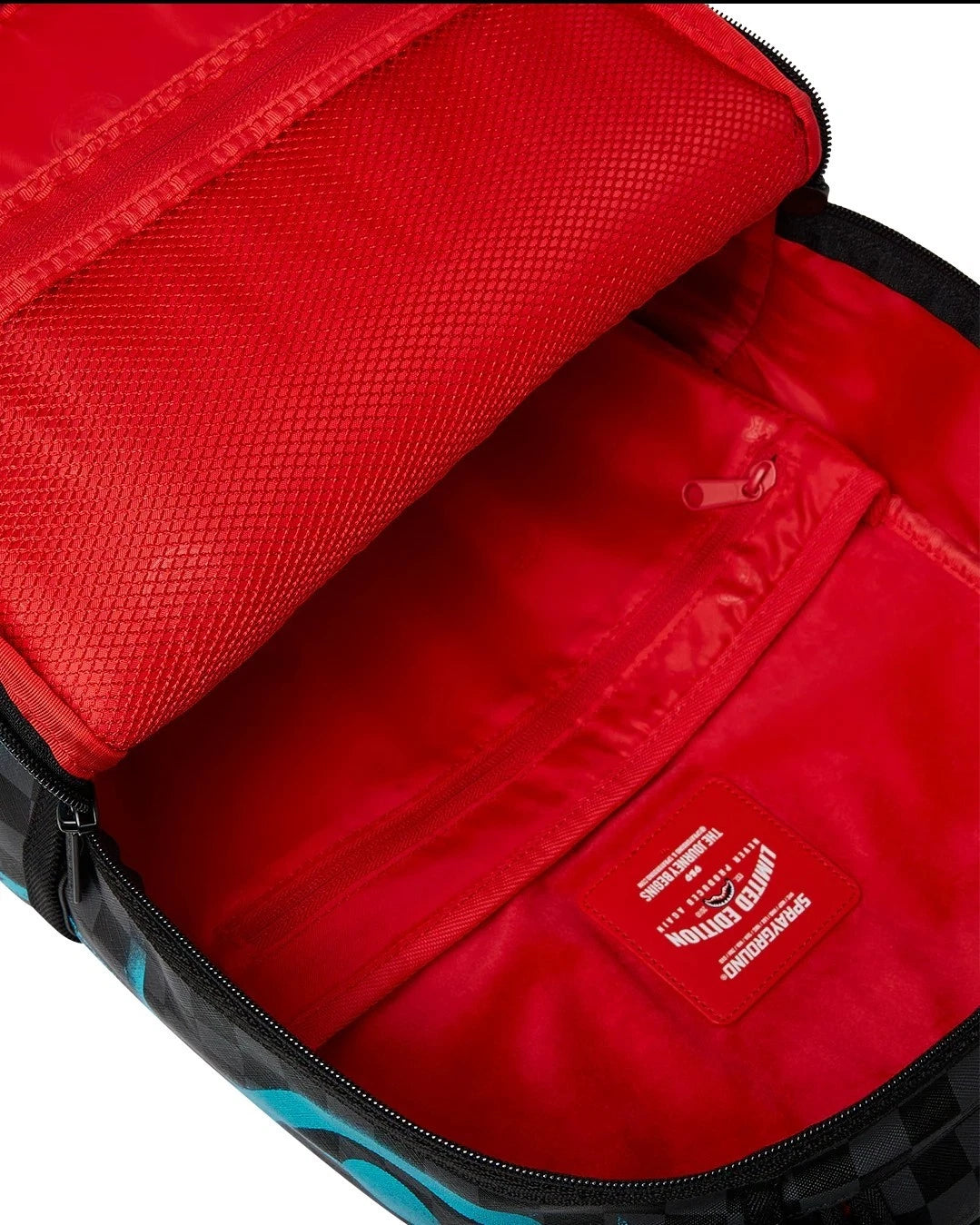Authenti Sprayground Gamma Teal Check Backpack New Black Bookbag Large SchoolBag