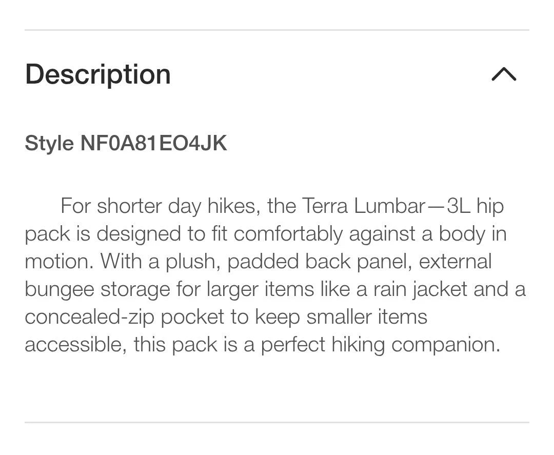 🔥🔥 THE NORTH FACE Terra Lumbar Hiking Hip Pack | 3 Liter NF0A81EO4JK