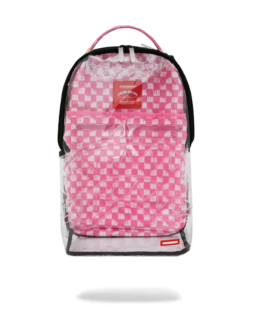 🔥🔥 Sprayground Clear Dlx Backpack - Checked Out (Pink Drip) Bag💥💥💥