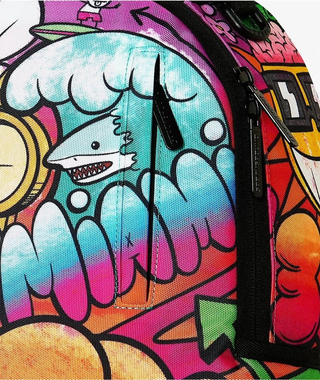 🔥🔥 Sprayground Miami Doodle Daydream Backpack New Black Bookbag School Bag 💥