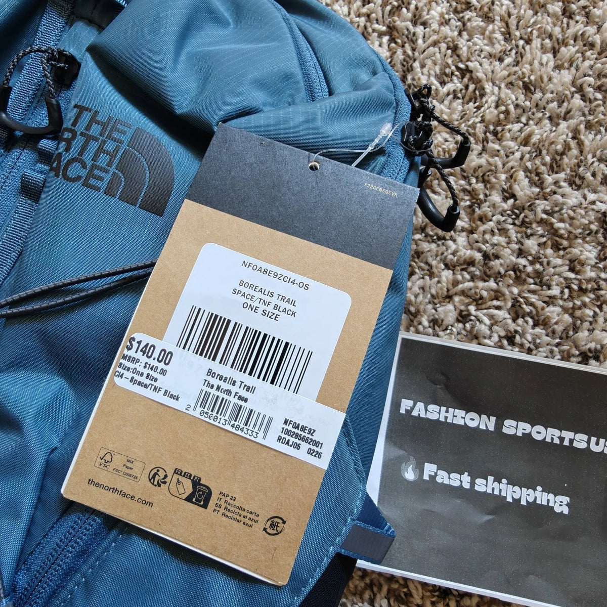 The North Face Borealis Trail Space/TNF Black NF0A8E9ZCI4-OS Brand new $140