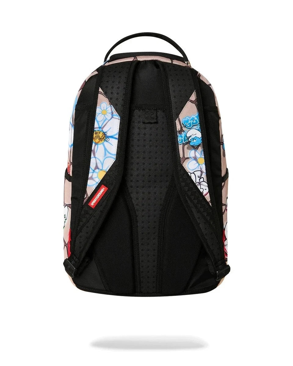 🔥🔥 Sprayground Smurfs Big Mural Backpack New Pitufos Bookbag Large School Bag