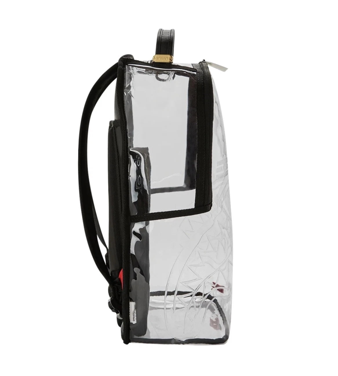 🔥🔥 Sprayground SHARK CENTRAL - CLEAR BACKPACK New Black Bookbag LargeSchool