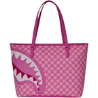 🔥🔥 Sprayground Pink New Check Faces Tote - Pink & White