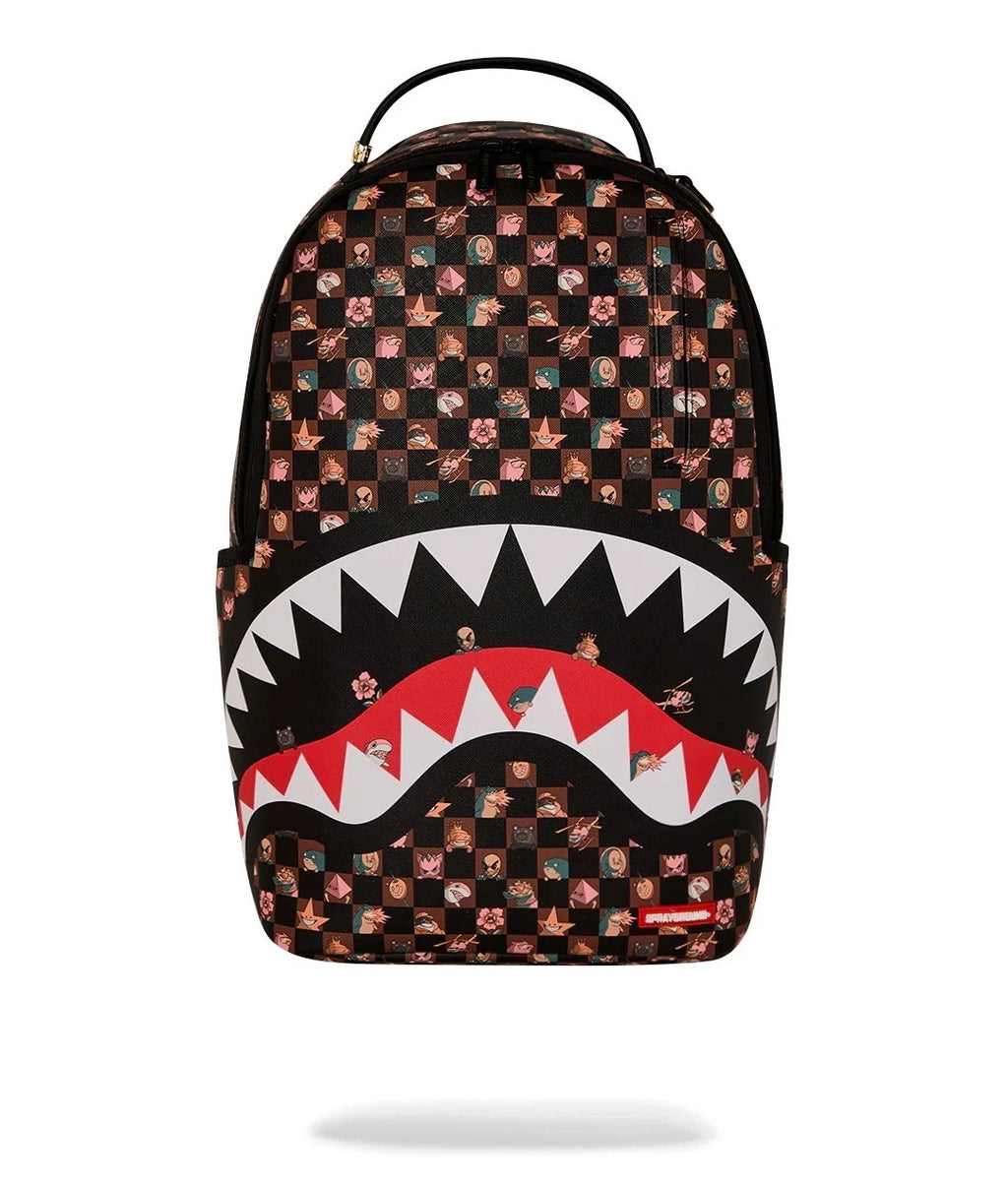 Sprayground King Characters Remix Backpack🔥New Check Bookbag Large School Bag