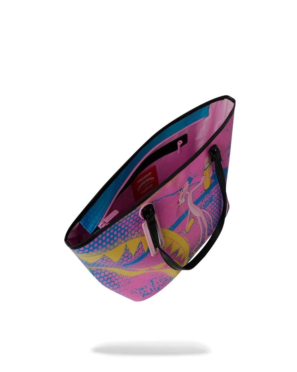 🔥🔥 Sprayground Pink Panther ART HEIST ToteNew Black Travel Large Shoulder Bag