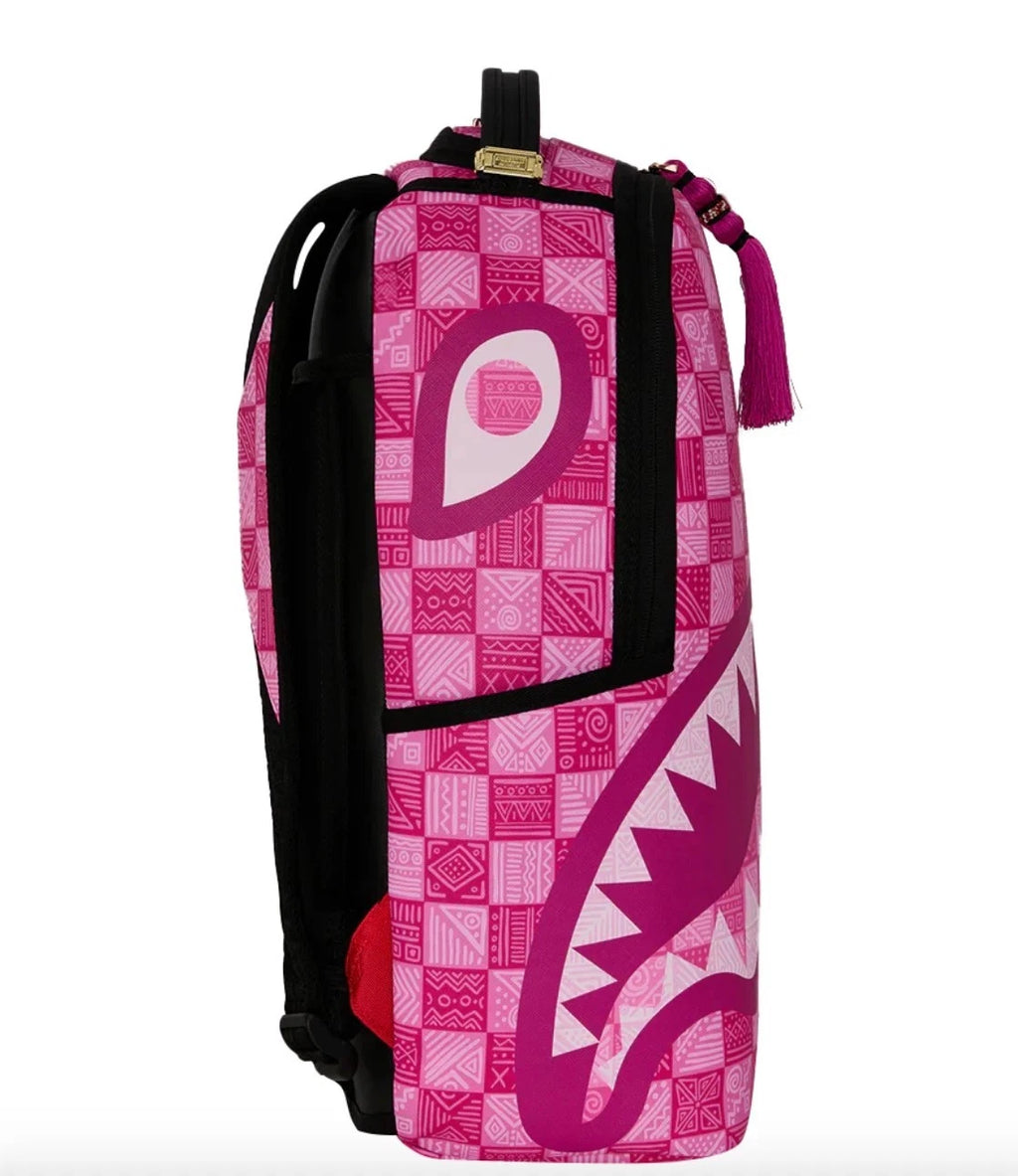 🔥🔥 Sprayground AI Pink Check Backpack New Black Bookbag Large School Bag