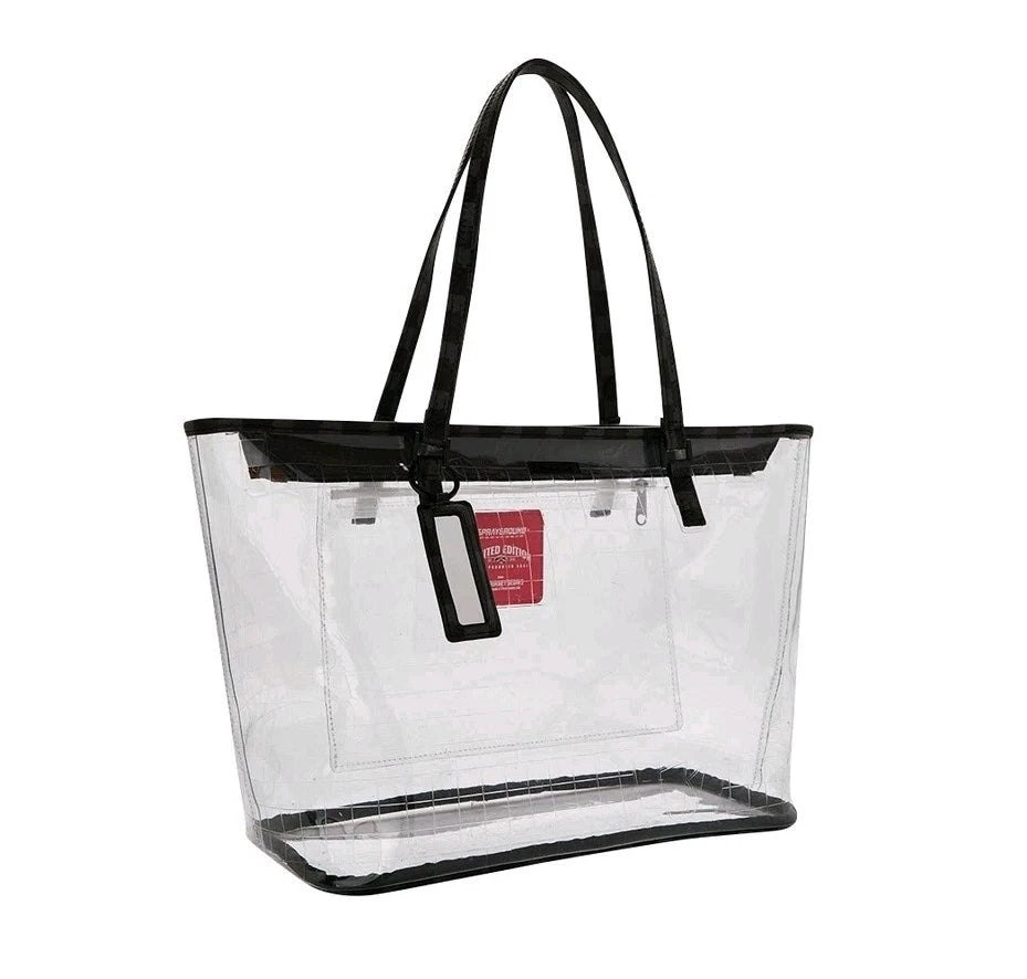 🔥🔥 Sprayground FULLY CLEAR SHARKS IN PARIS TOTE travel bag