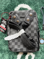 👹 B8247 unisex Sprayground Diamond Tear Shark OG Sling Bag