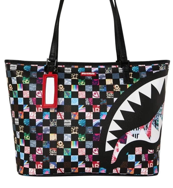 Sprayground SHARKVERSE UNIVERSE Tote🔥New Black Travel Large Shoulder Bag