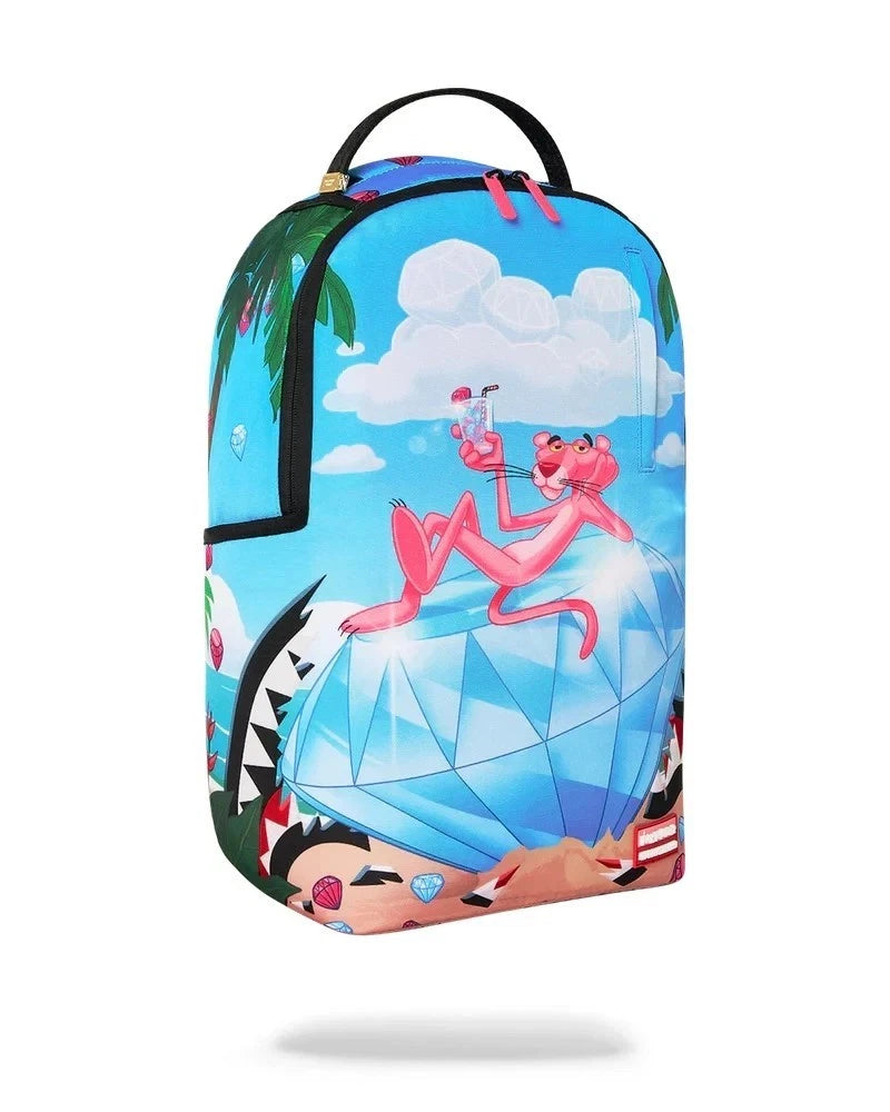 🔥🔥Sprayground x Pink Panther Giant Diamond Backpack New Bookbag School Bag 💥