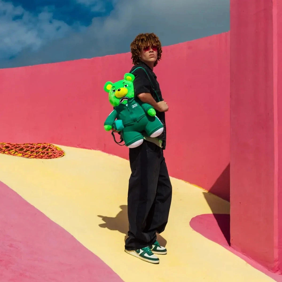 Sprayground Squid Game Contestant Money Bear Backpack🔥New Green Teddy Bear Bag