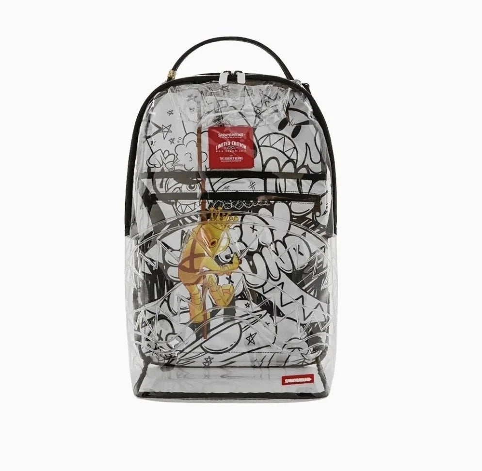 Sprayground ASTROMANE SKY Clear Backpack🔥New PVC Transparent Bookbag School Bag