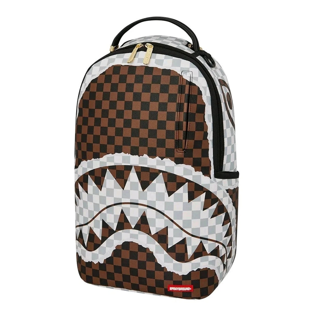🔥🔥Sprayground Tear Away Checker DLXSV Backpack Black Bookbag Large School Bag