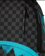 Authenti Sprayground Gamma Teal Check Backpack New Black Bookbag Large SchoolBag