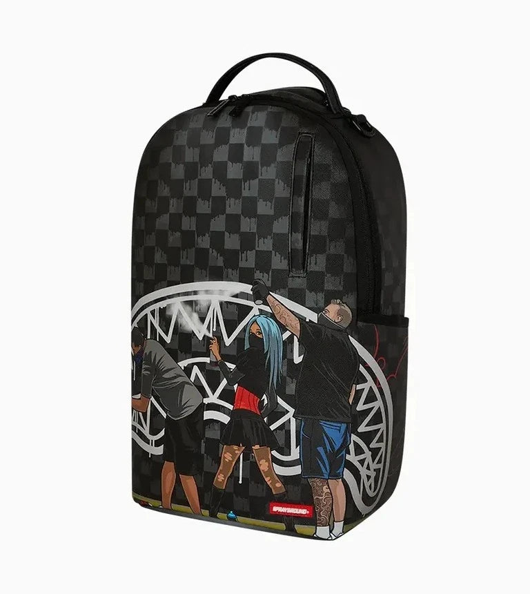 Sprayground Subway Vandals DLXR Backpack New Black Bookbag Large School Bag