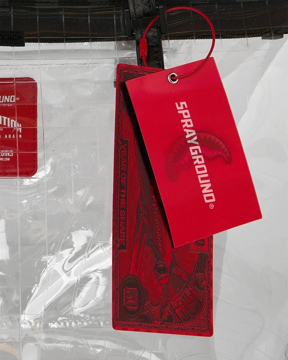 🔥🔥 Sprayground FULLY CLEAR SHARKS IN PARIS TOTE travel bag