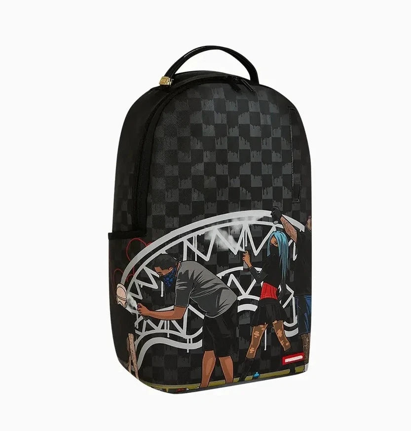 Sprayground Subway Vandals DLXR Backpack New Black Bookbag Large School Bag