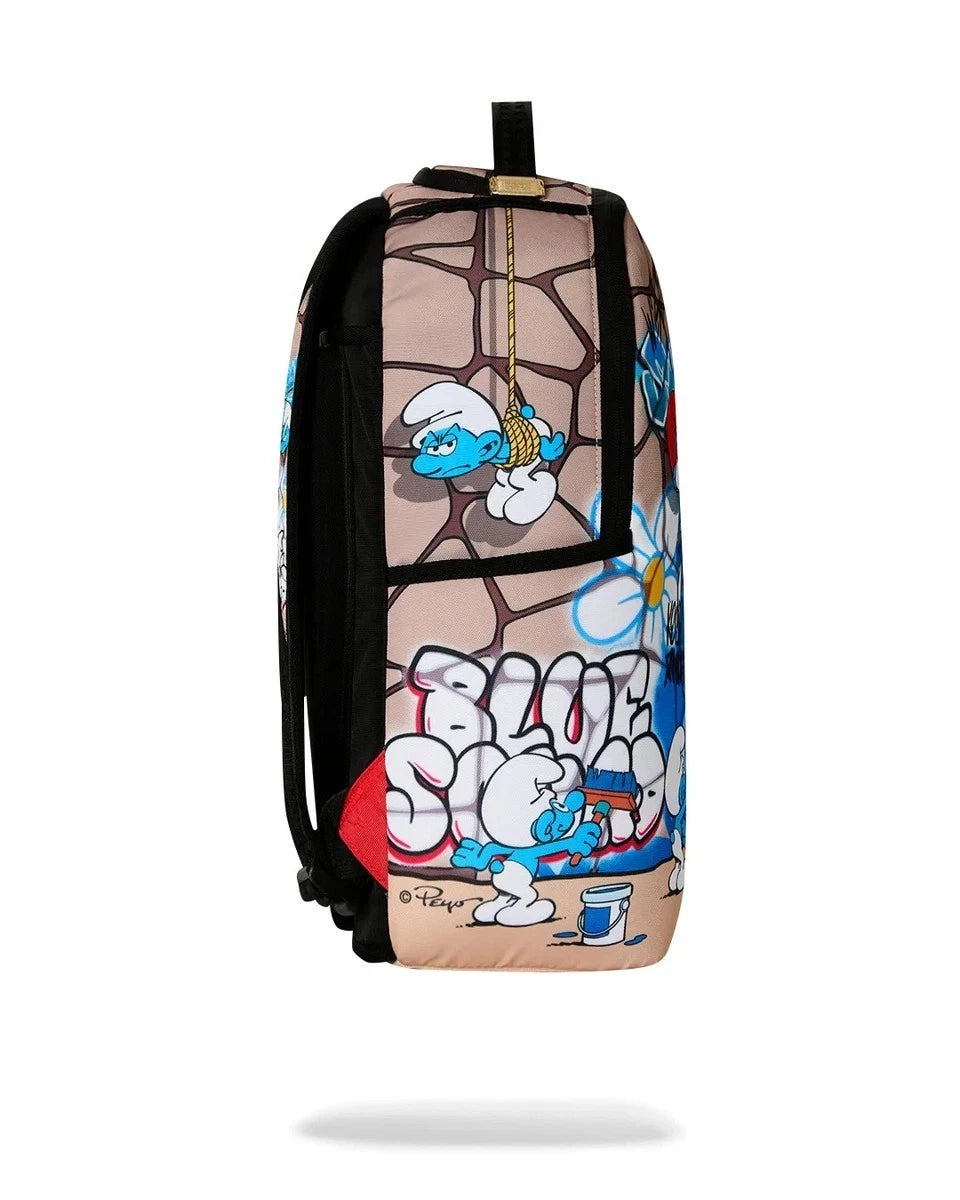 🔥🔥 Sprayground Smurfs Big Mural Backpack New Pitufos Bookbag Large School Bag