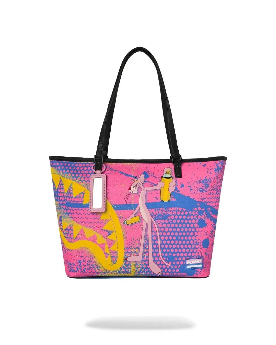 🔥🔥 Sprayground Pink Panther ART HEIST ToteNew Black Travel Large Shoulder Bag