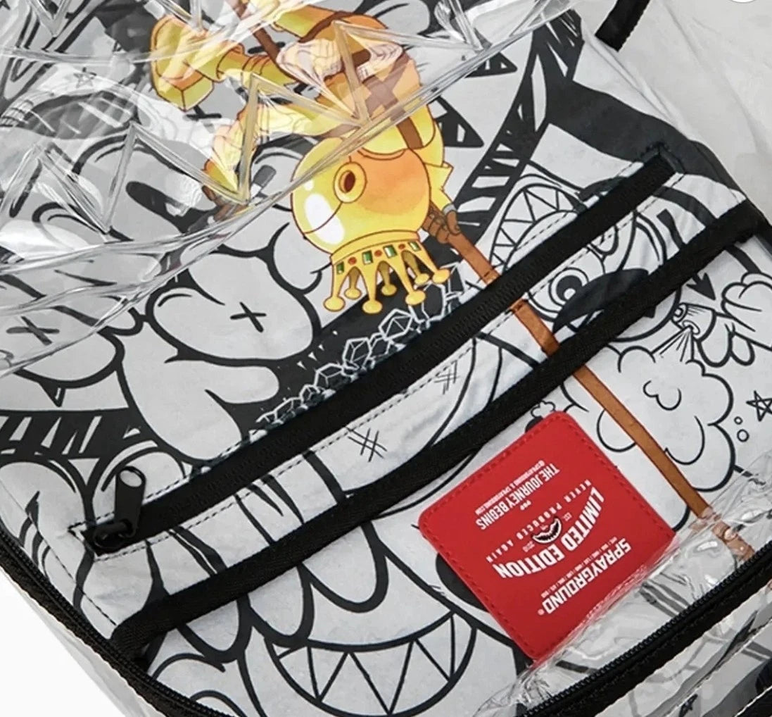 Sprayground ASTROMANE SKY Clear Backpack🔥New PVC Transparent Bookbag School Bag