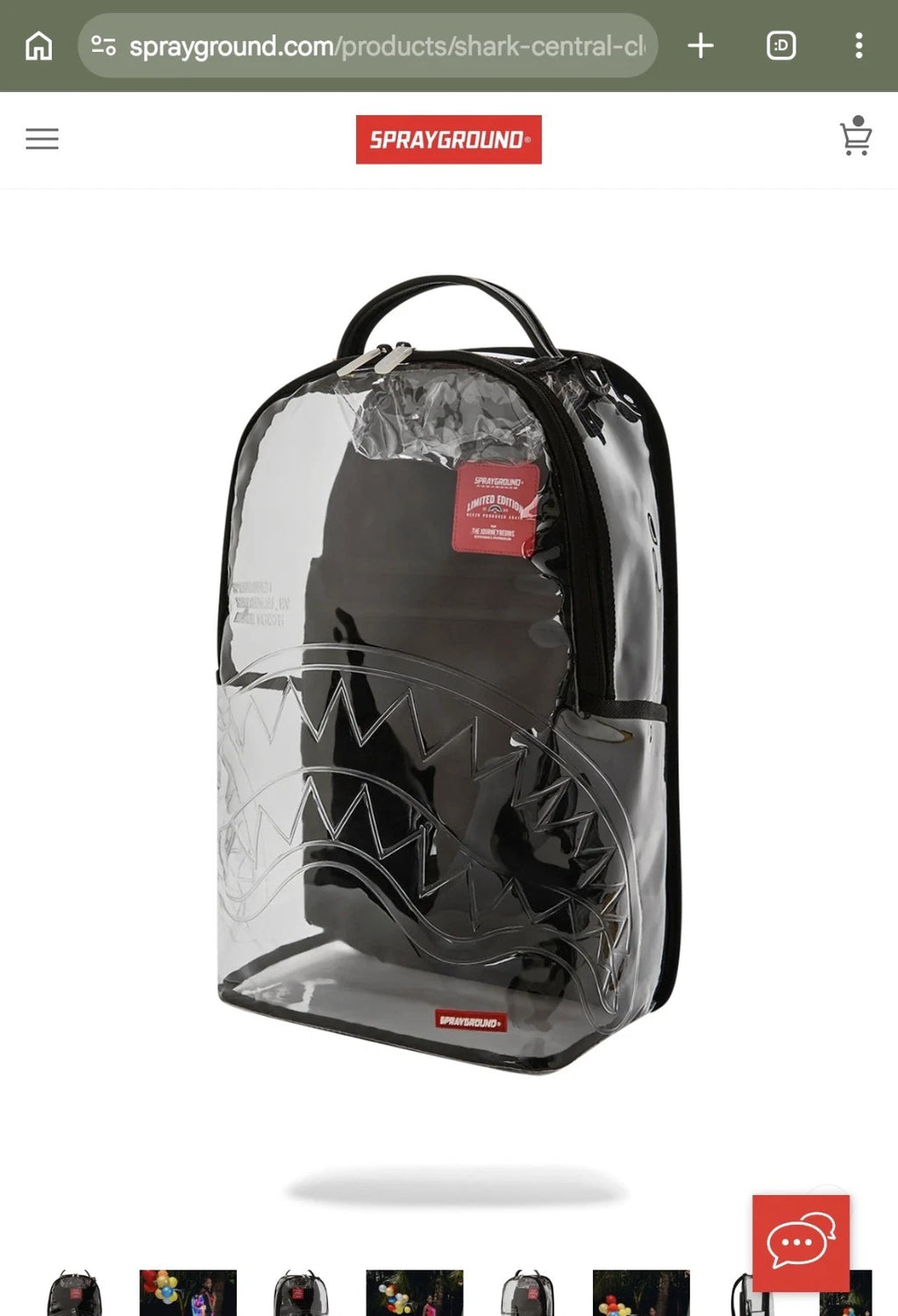 🔥🔥 Sprayground SHARK CENTRAL - CLEAR BACKPACK New Black Bookbag LargeSchool