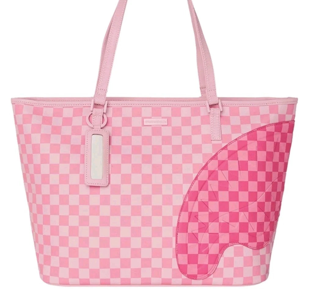 🔥🔥🔥🔥 Pink Sharks In Paris Patch Tote Bag SPRAYGROUND