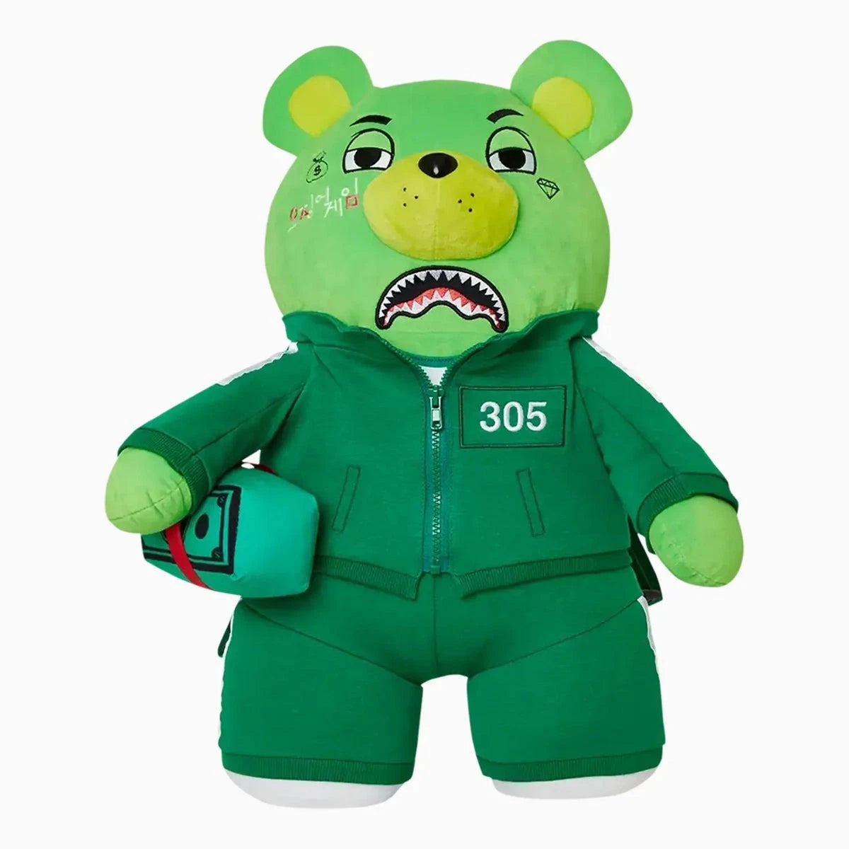 Sprayground Squid Game Contestant Money Bear Backpack🔥New Green Teddy Bear Bag