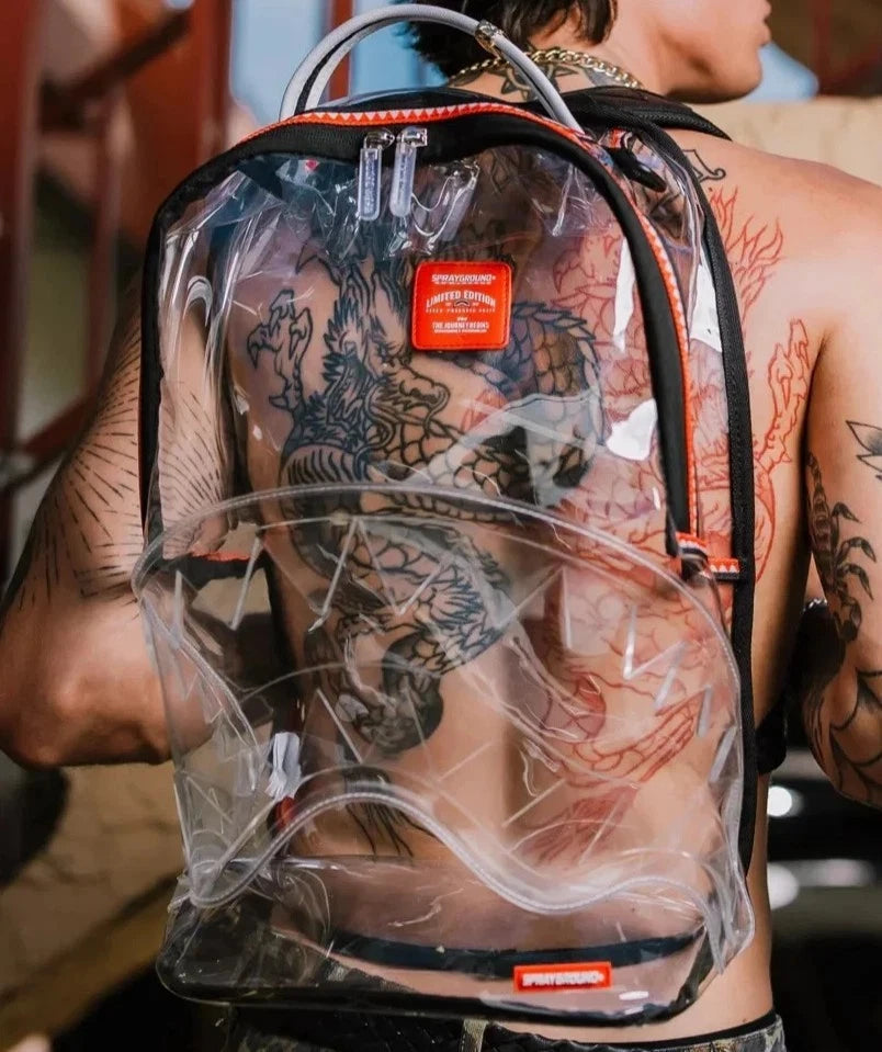 🔥🔥 FULLY CLEAR EMBOSSED BOSS BACKPACK 💥💥💥