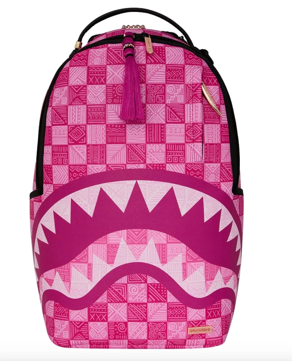 🔥🔥 Sprayground AI Pink Check Backpack New Black Bookbag Large School Bag